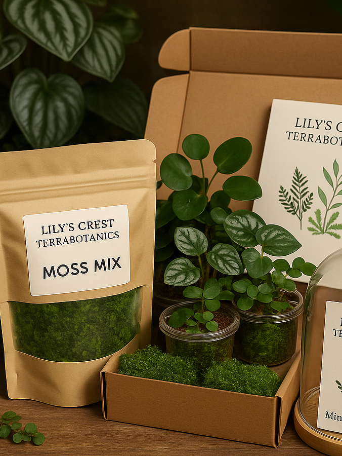 bioactive terrarium kit, moss mix, plants for terrarium