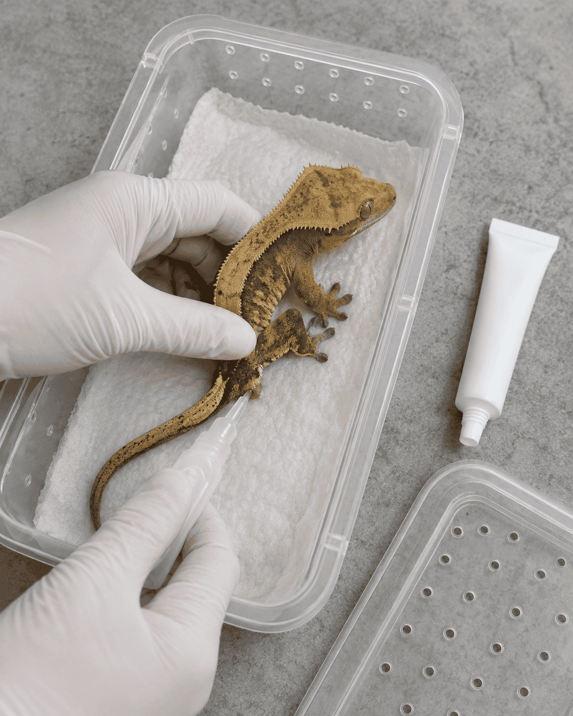 emergency care before transporting a gecko with prolapse 2